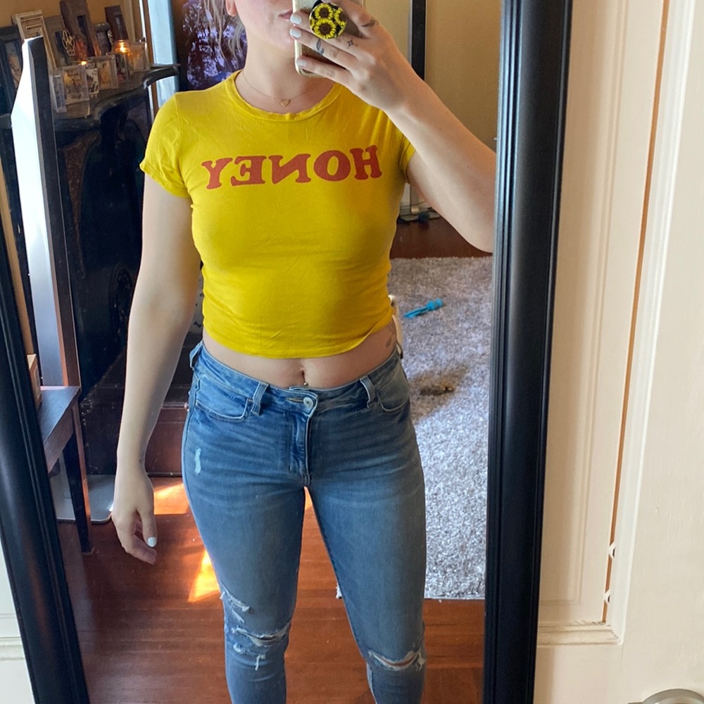 Fashion Nova size Small. HONEY crop top